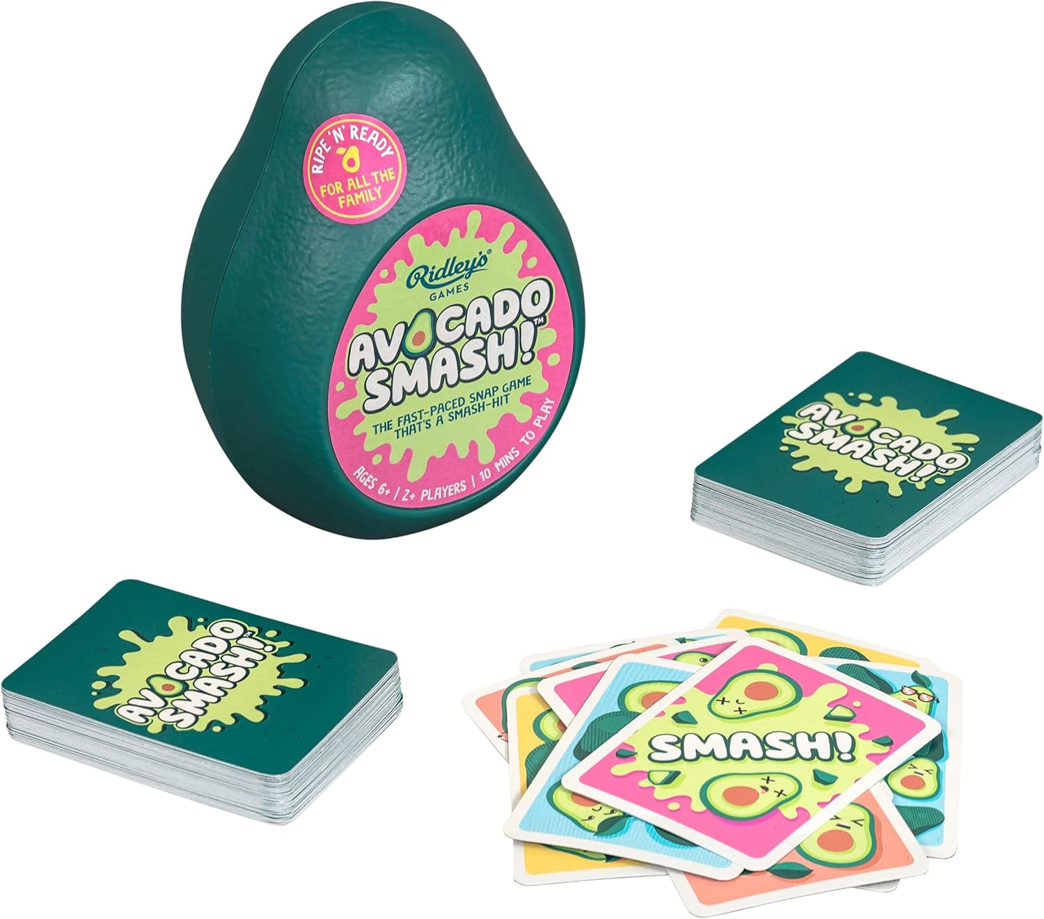 Ridley's Avocado Smash, schnelles Familien-Kartenspiel, Schnappverschluss