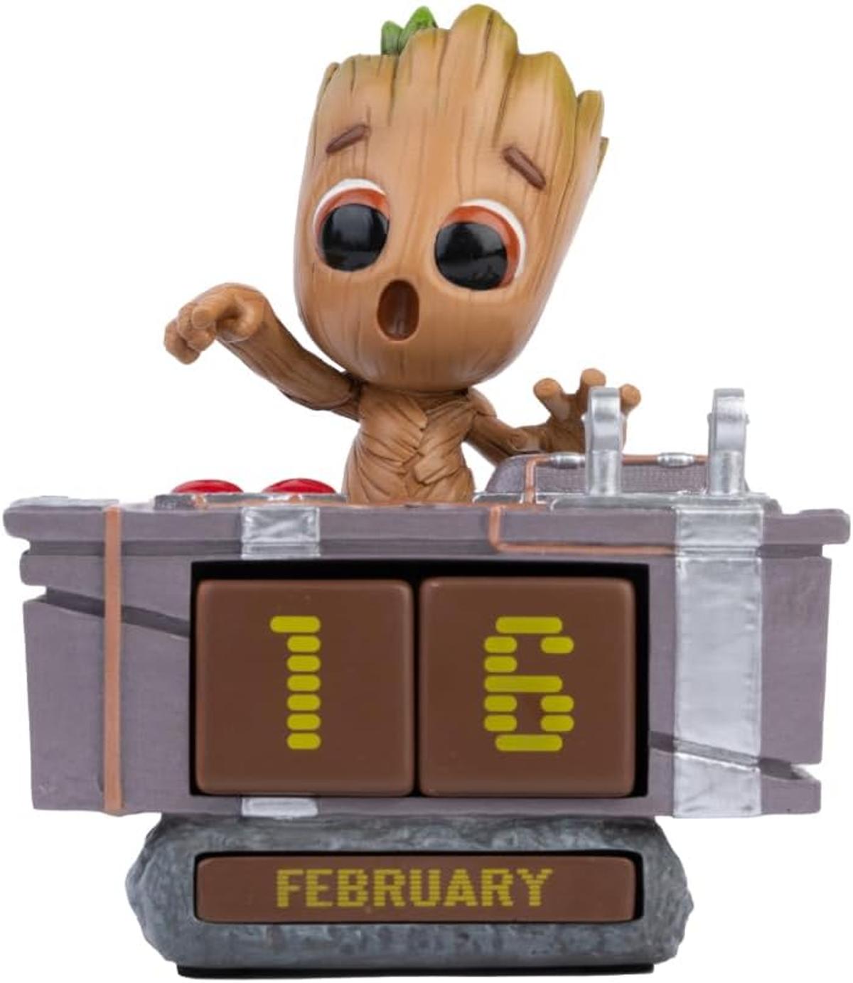 Grupo Erik Ewiger Kalender Marvel Groot Figur Death Button - 3D Kalender Tischkalender zum Aufstellen - Dauerkalender Offizieller Marvel Fanartikelt Büro Deko