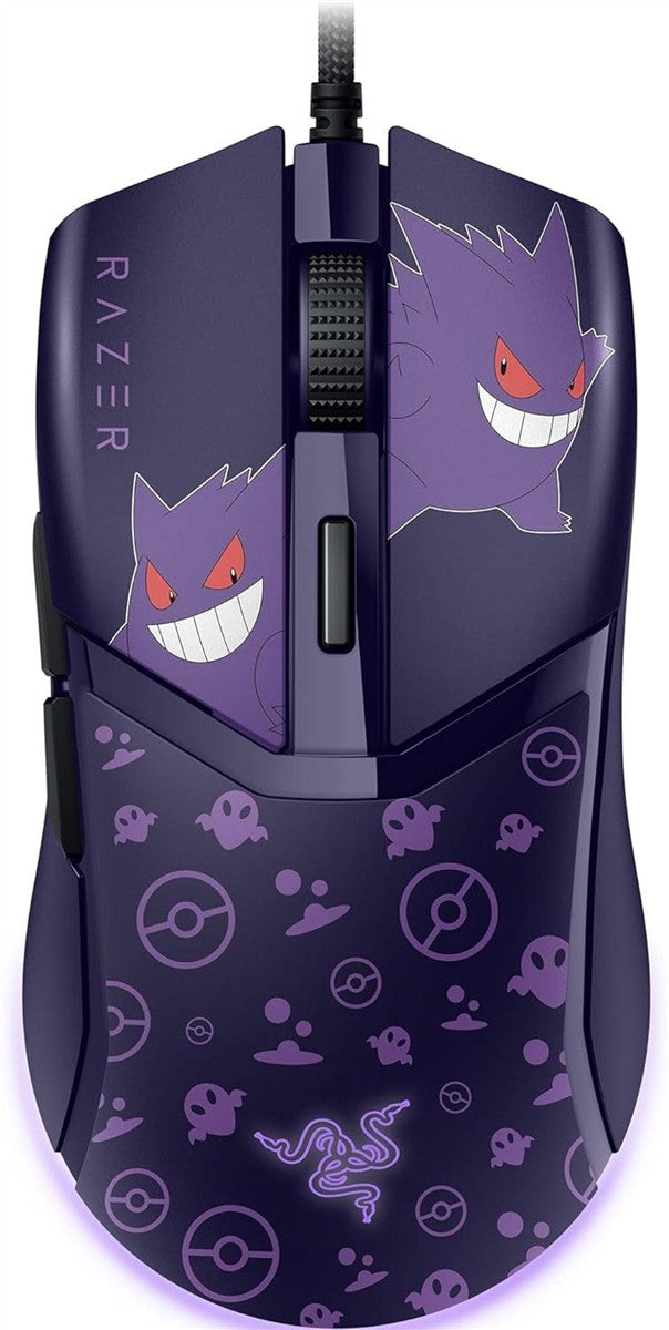 Razer Cobra Gengar Edition - Leichte kabelgebundene Gaming-Maus - 8500 DPI Sensor - 58g - optische Mausschalter 3th Gen - Chroma-Beleuchtung - Speedflex-Kabel - PC/MAC | Pokémon Gengar