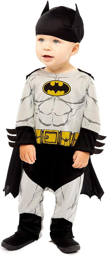 Amscan – Batman-Kostüm für Kinder, Superhelden-Outfit, Klettverschluss, Umhang, Hut Größe 86 12-18 Monate