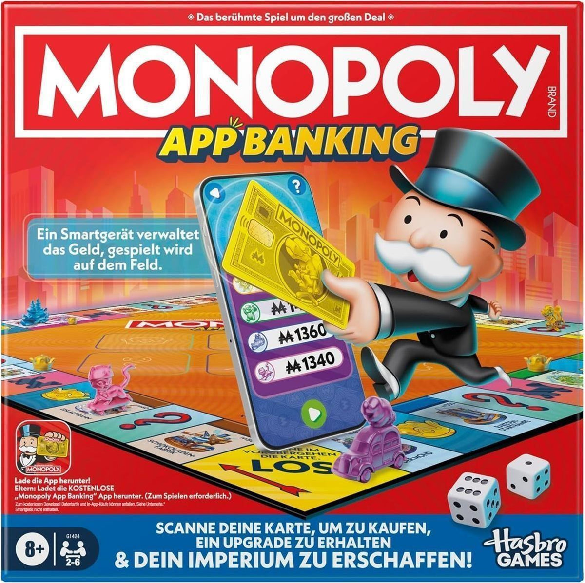 Monopoly App Banking Brettspiel - Deutsche Fassung, Moderne Version des Klassikers, elektronisches Spiel für Kinder ab 8 Jahren, für 2 bis 6 Spieler