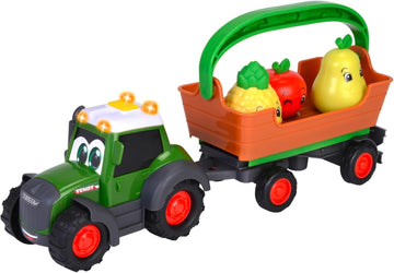 Dickie Toys ABC - Freddy Fruit - Fendt Spielzeugtraktor mit Anhänger und Rasselfrüchten, abnehmbare Box, mit Licht- und Sound, für Kleinkinder und Babys ab 12 Monaten