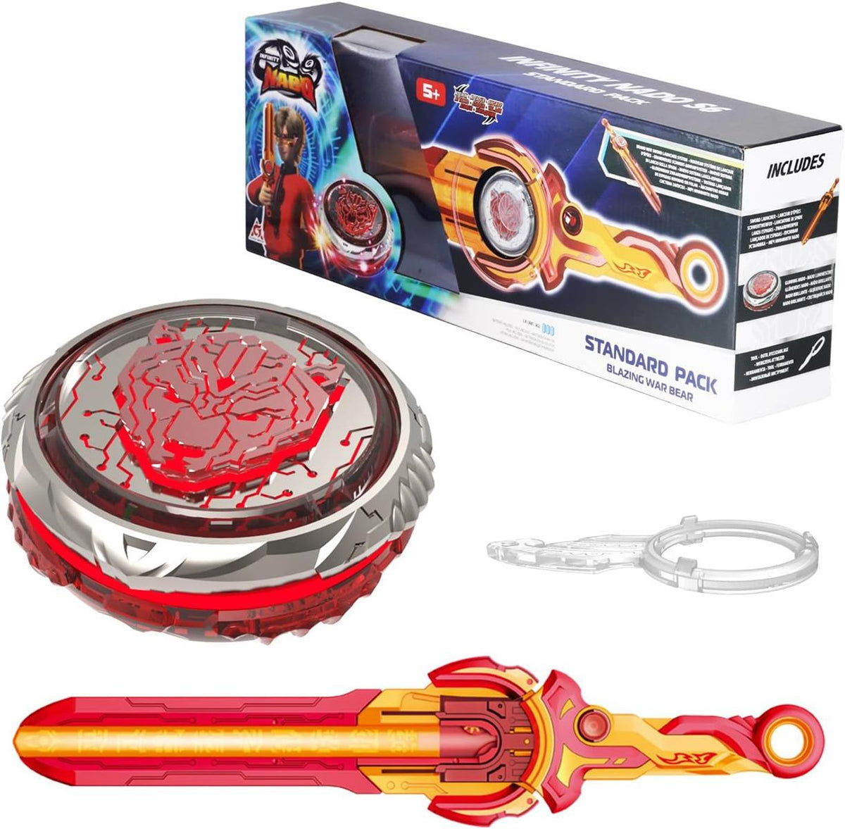 INFINITY NADO Kreisel für Kinder Metall Spielzeug Jungen, Battle Tops Kreisel Launcher Spielzeug, Spinning Tops Jungen ab 5 6 7 8 9 10 11 12 Jahre, Starter Pack Blazing War Bear