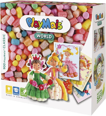 Playmais WORLD Princess Bastel-Set für Kinder ab 3 Jahren | Circa 1000, Vorlagen & Anleitungen zum Basteln | Geschenke für Kinder | Fördert Kreativität & Feinmotorik | Natürliches Spielzeug