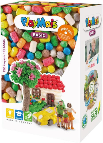 Playmais BASIC Large Bastel-Set für Kinder ab 3 Jahren | Über 700 Stück zum Basteln | Natürliches Spielzeug | Fördert Kreativität & Motorik | Geschenk für Mädchen & Jungen | Made in Germany