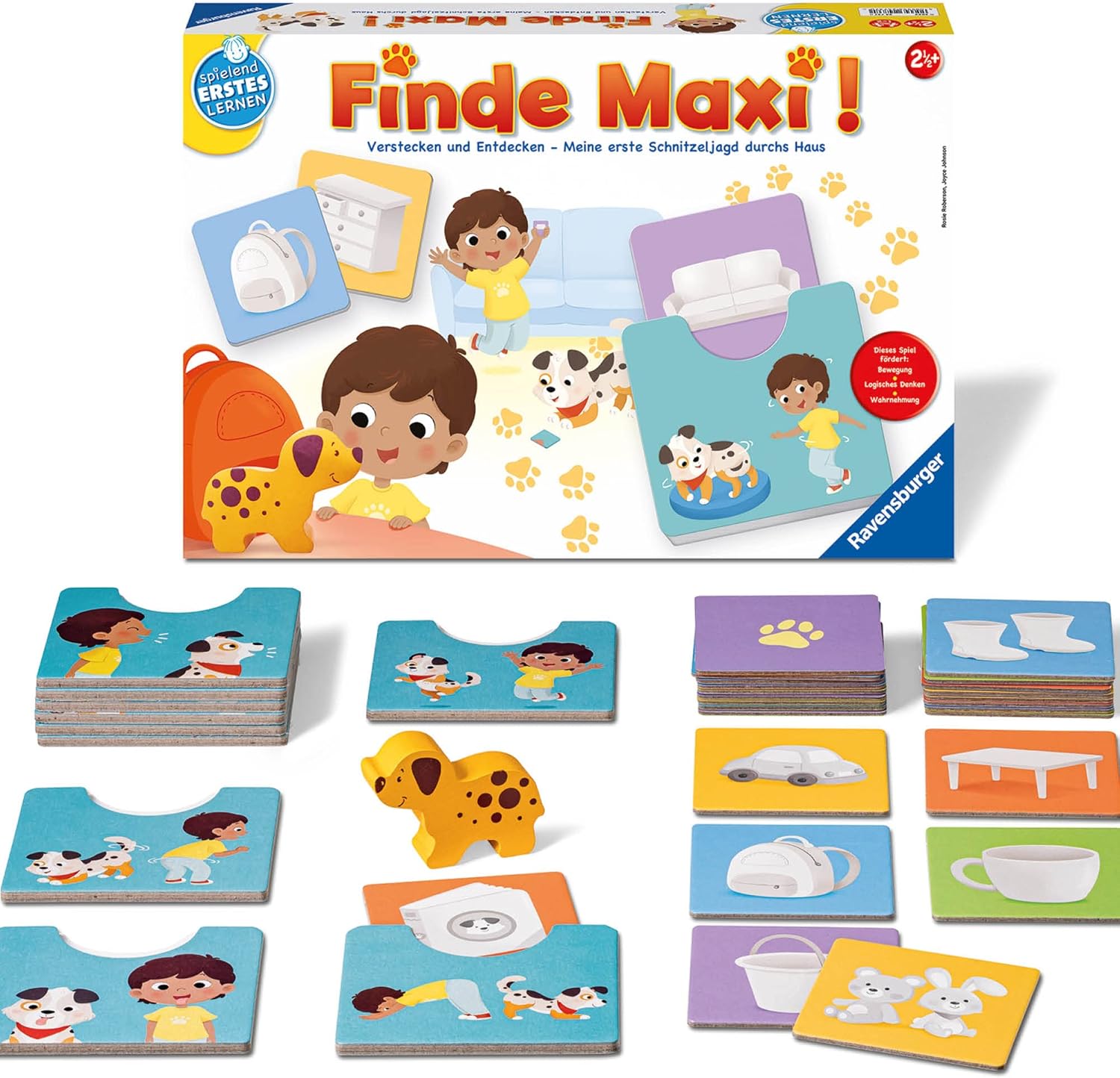 Ravensburger 24737 - Finde Maxi! - Lernspiel für Kinder ab 2,5 Jahren, Spielend Erstes Lernen für 1-2 Spieler
