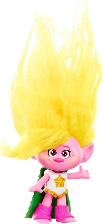 Mattel DREAMWORKS TROLLS Gemeinsam Stark – Puppen Königin Poppy, Viva, Branch, Guy Diamond mit Tiny Diamond mit Plüschhaar und 5 Gelenke, für Kinder ab 3 Jahren, HNF07