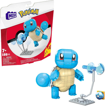 MEGA POKÉMON Bauset - bewegliche Schiggy-Figur, Pokéball und 199 kompatible Bausteine für authentische Kampfeffekte, ab 6 Jahren, GYH00
