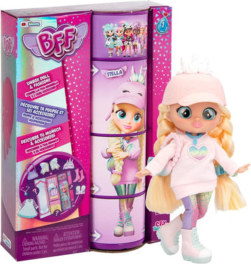 BFF Babys Papageien Stella | Sammlerbare modische Puppe mit Langen Haaren, Stoffkleidung und 9 Zubehör - Spielzeug Geschenk für Mädchen und Jungen +3 Years