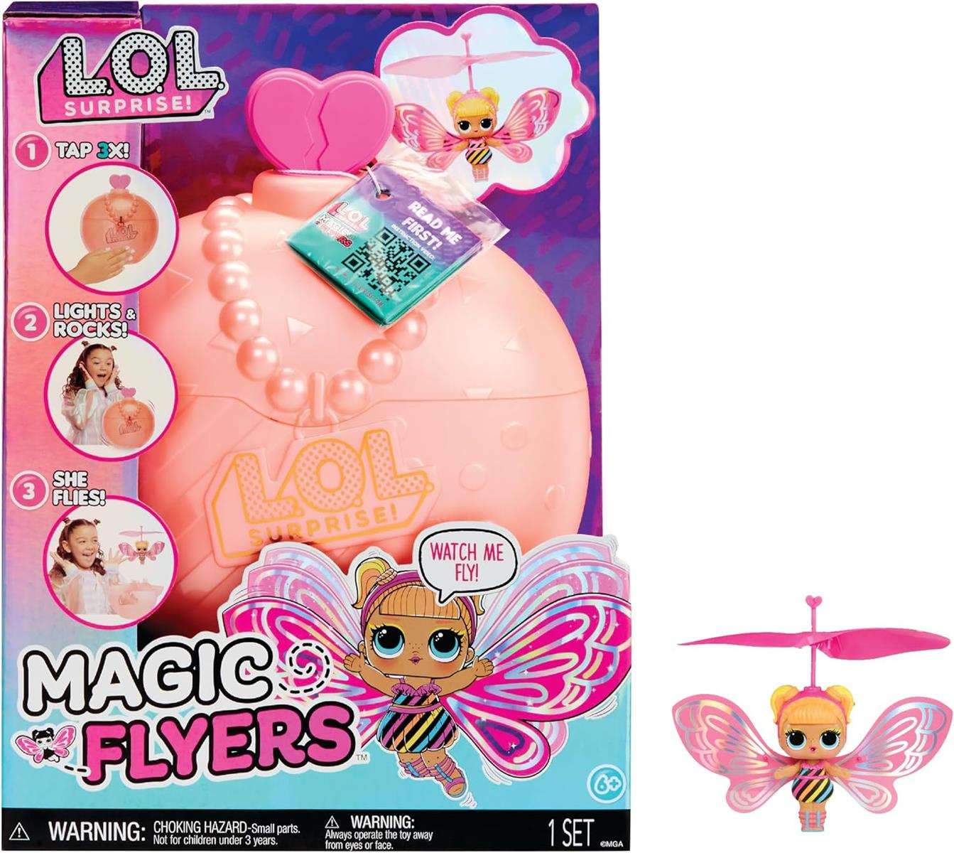 L.O.L. Surprise! Magic Flyers - Flutter Star - Handgesteuerte fliegende Puppe - Sammlerpuppe mit Touch-Flasche zum Auspacken - Ideal für Mädchen ab 6 Jahren