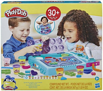 Play-Doh Kreativbox für unterwegs mit mehr als 30 Knetwerkzeugen und 10 Dosen