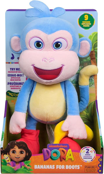 Dora Bananenfreund Boots - ca. 30 cm große, interaktive Plüschfigur zur beliebten TV-Serie mit 2 Liedern und 9 Sätzen, für fantasievolles Spielen, für Kinder ab 3 Jahren
