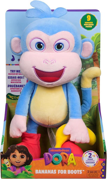 Dora Bananenfreund Boots - ca. 30 cm große, interaktive Plüschfigur zur beliebten TV-Serie mit 2 Liedern und 9 Sätzen, für fantasievolles Spielen, für Kinder ab 3 Jahren