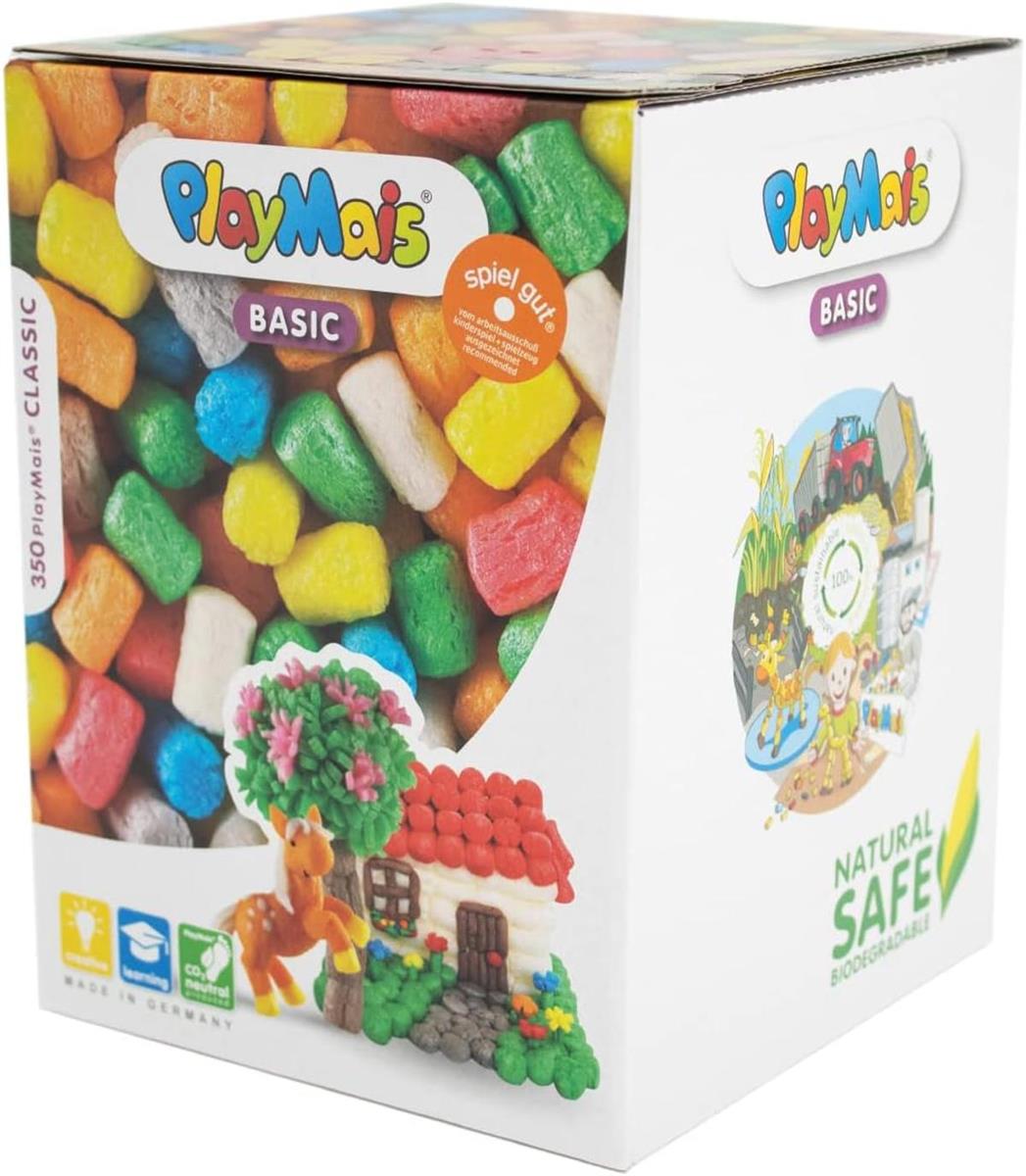 Playmais Basic Medium Bastel-Set für Kinder ab 3 Jahren | Über 300 Stück zum Basteln | Natürliches Spielzeug | Fördert Kreativität & Motorik | Geschenk für Mädchen & Jungen