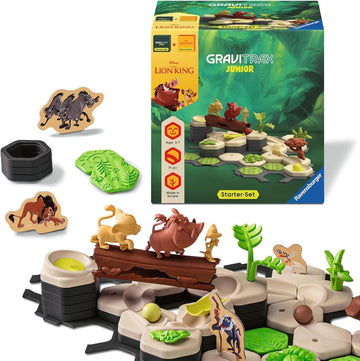 Ravensburger GraviTrax Junior Starter-Set Disney Lion King 73437 - Murmelbahn für Kinder ab 3 Jahren, mit Spielfiguren aus der König der Löwen-Welt