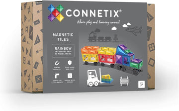 CONNETIX Magnetbausteine Regenbogen Transportieren Packen, 50 Stück