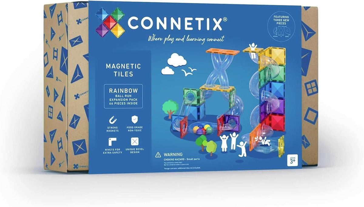 CONNETIX Magnetbausteine Regenbogen Ball Run Packen, 66 Stück