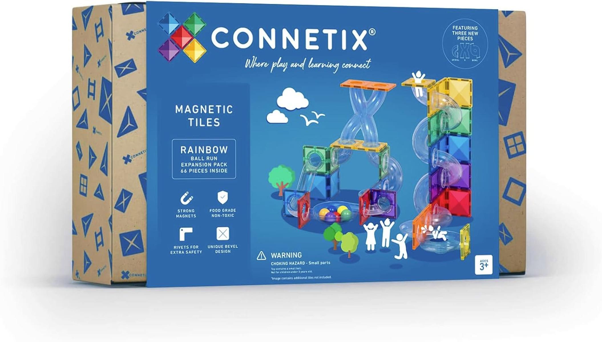CONNETIX Magnetbausteine Regenbogen Ball Run Packen, 66 Stück