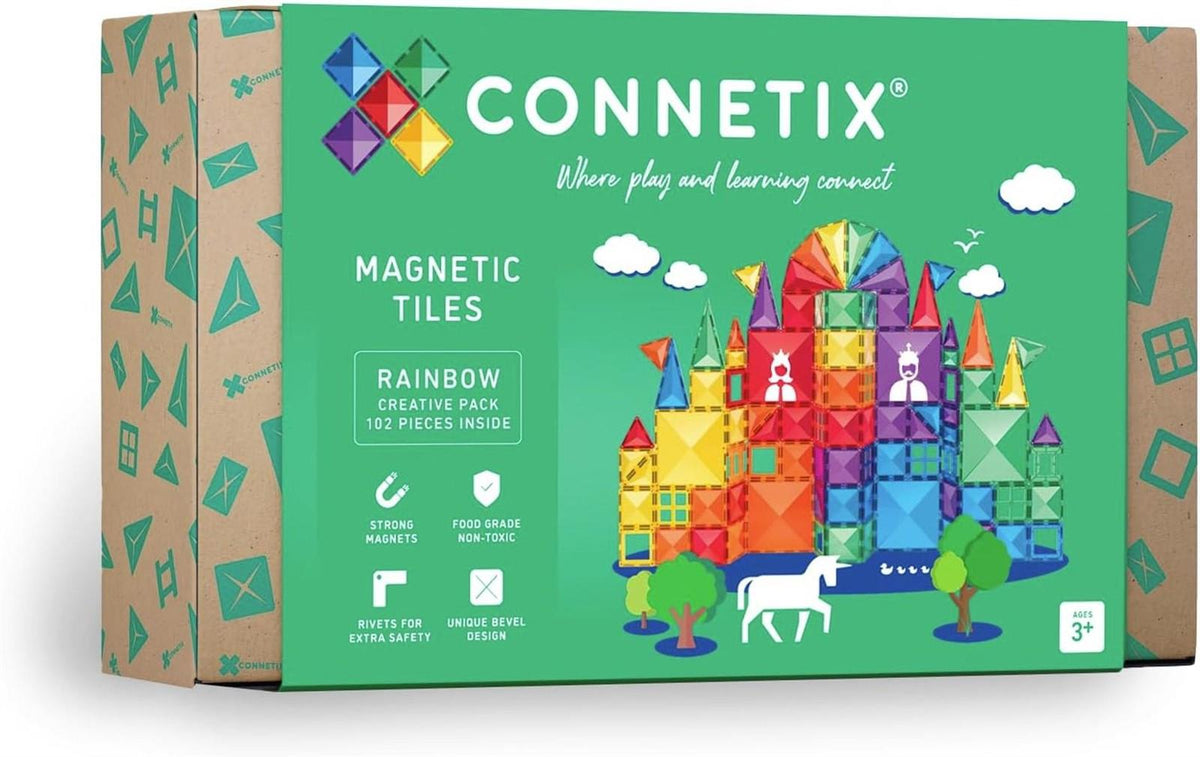 CONNETIX Magnetbausteine Regenbogen Kreativpaket, 102 Stück
