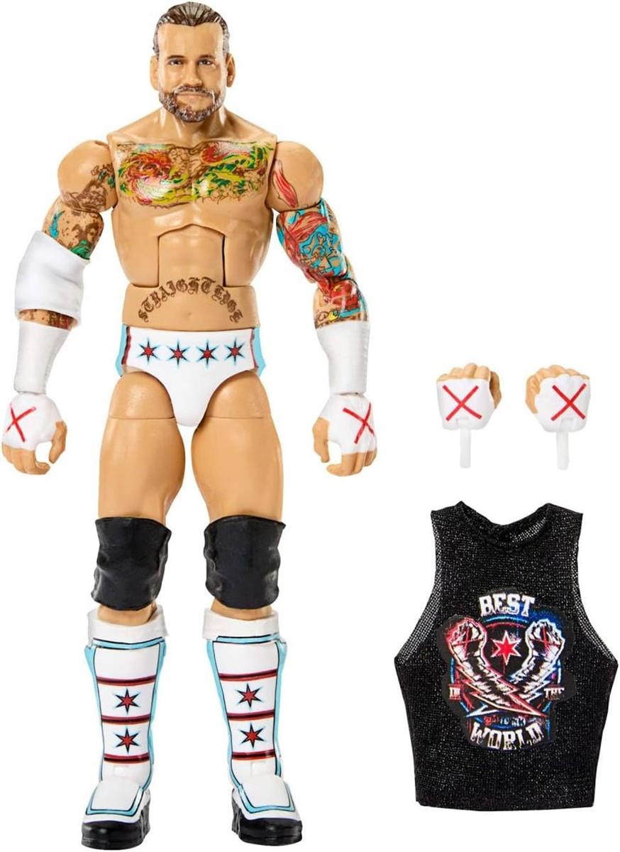 Mattel WWE Elite Actionfigur und Zubehör, Greatest Hits 2025, ca. 15 cm große Sammelfigur cm Punk mit 25 Bewegungspunkten und austauschbaren Händen, JHT46,