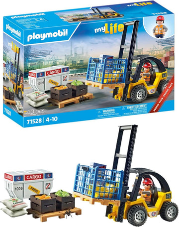 PLAYMOBIL MyLife 71528 Gabelstapler mit Fracht