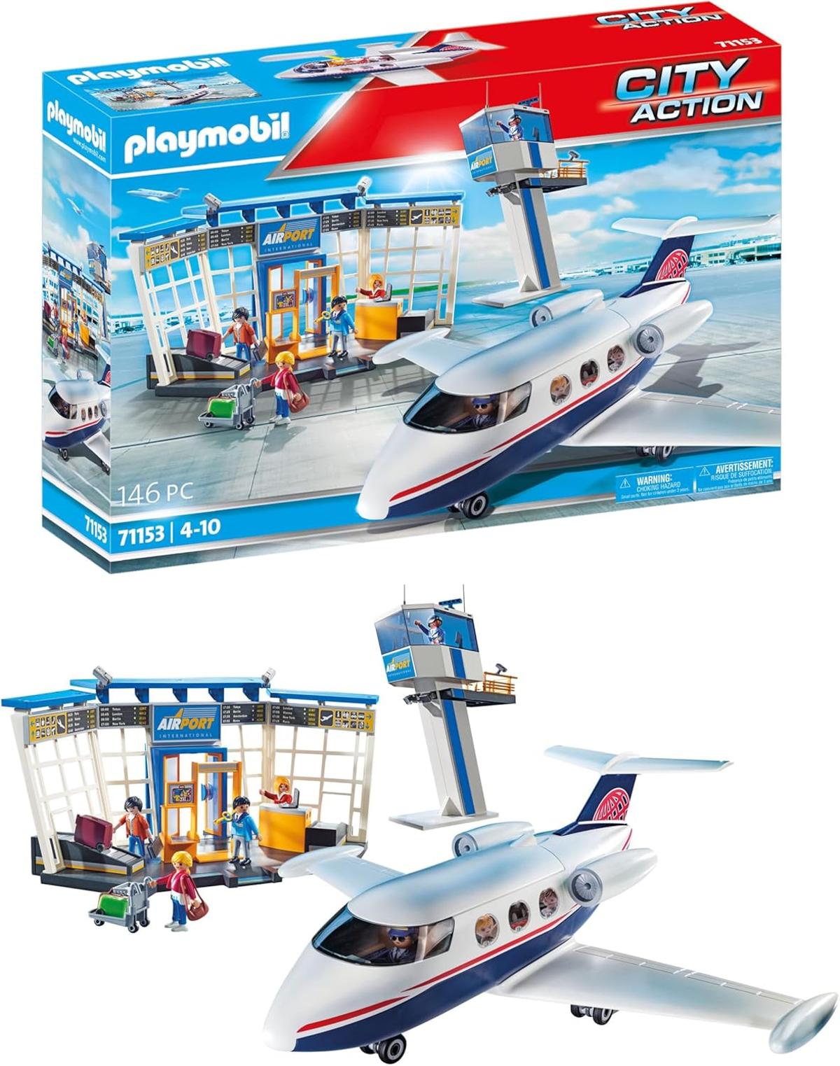 PLAYMOBIL City Action 71153 Flughafen mit Flugzeug und Tower