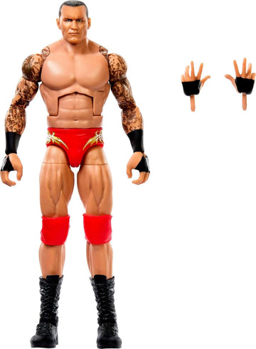 Mattel WWE Elite Collection Top Picks, Set mit Actionfigur und Zubehörteilen, ca. 15 cm große Sammelfigur Randy Orton mit Händen und Wrestling-Ausrüstung zu Austauschen (Stile können abweichen), JHV12