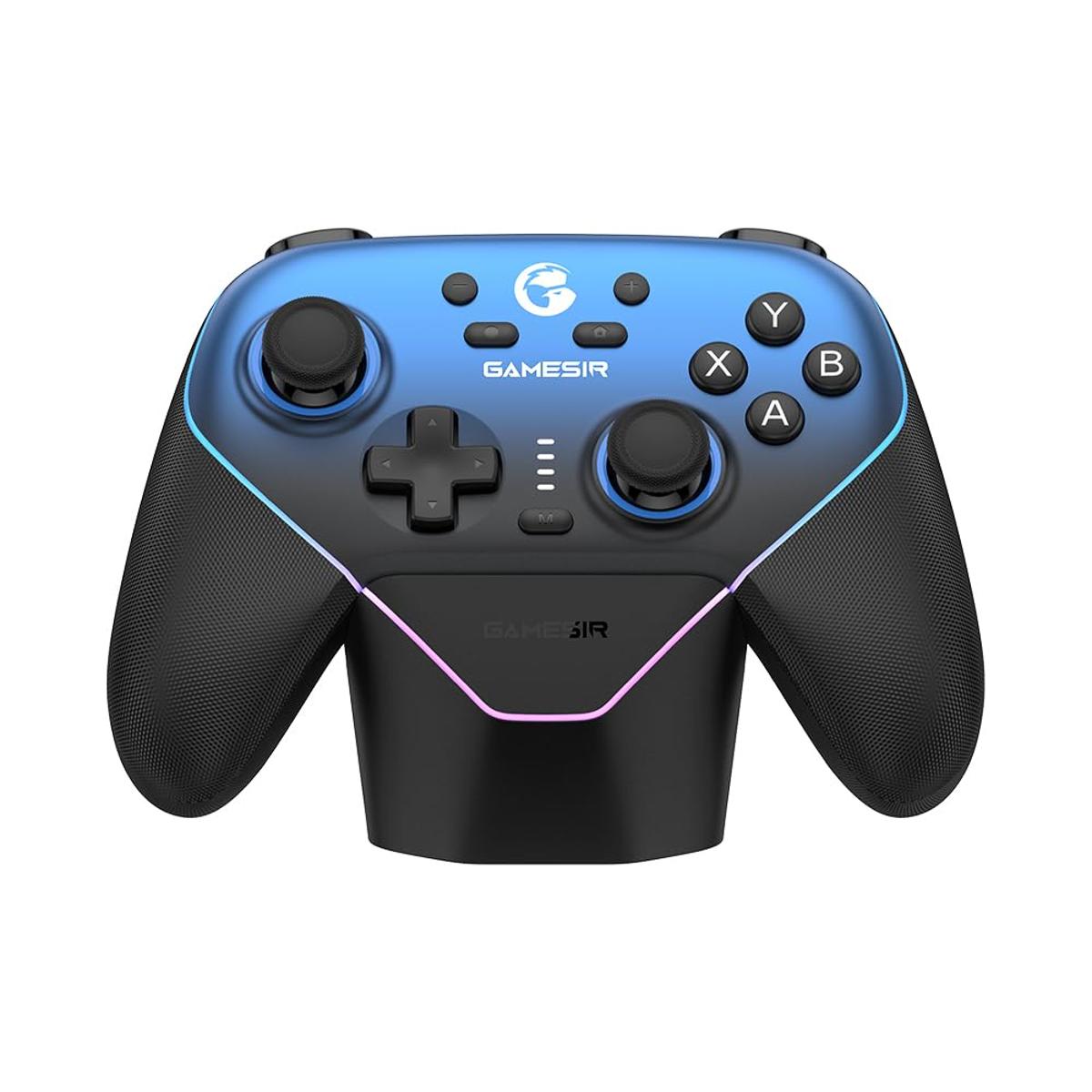 GameSir Super Nova kabelloser 1000Hz Controller mit Ladestation – Hall-Effekt-Sticks, verstellbare Trigger – Switch/Switch 2 Gyro, PC, Mobilgeräte – Nightfall Blue