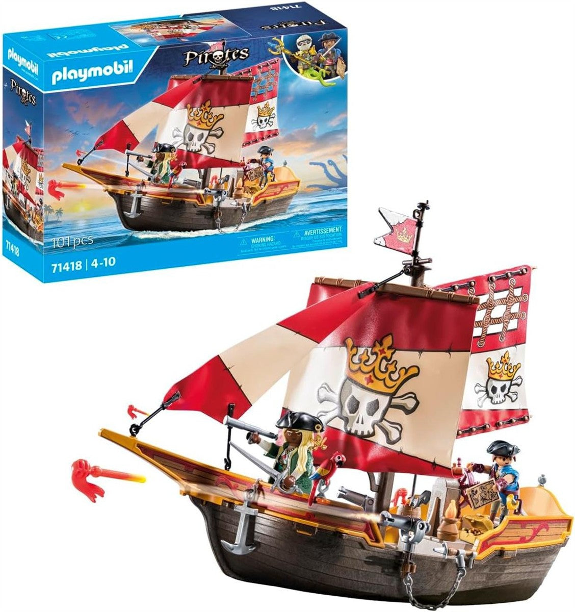 PLAYMOBIL Pirates 71418 Piratenschiff ab 4 Jahre