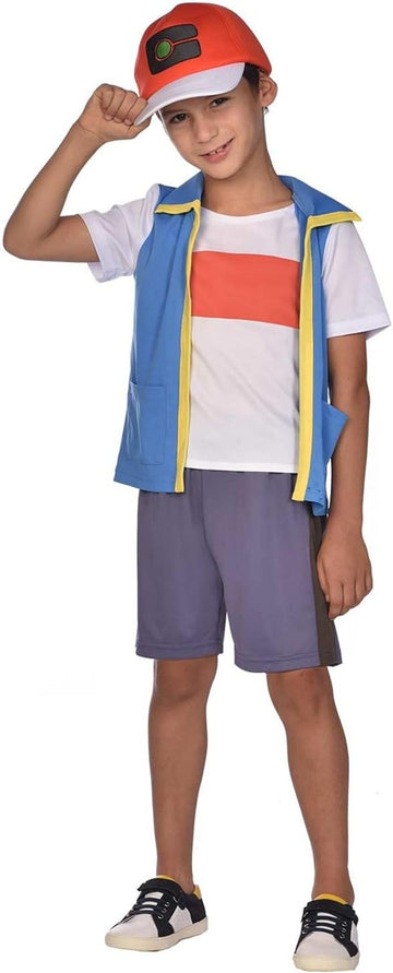 amscan offiziell lizenziertes Ash Pokémon Kinder Jungen Karneval Halloween Fasching Kostüm 6-8 Jahre