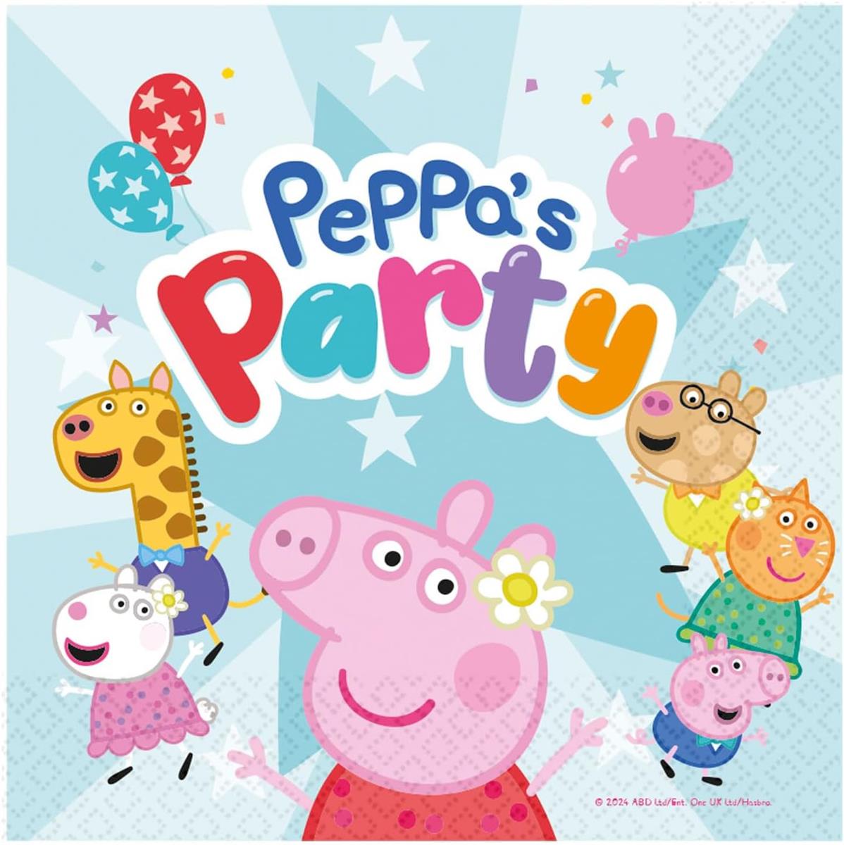 Amscan 9918339 – Peppa Pig Servietten für Kindergeburtstag, Party, 16 Stück