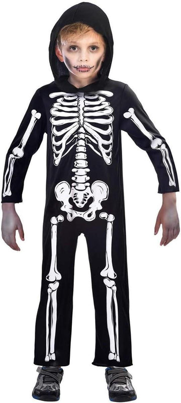 Amscan Kinderkostüm Skelett Knochengerüst Fasching Karneval Halloween Mottoparty, Halloween, 6-8 Jahre