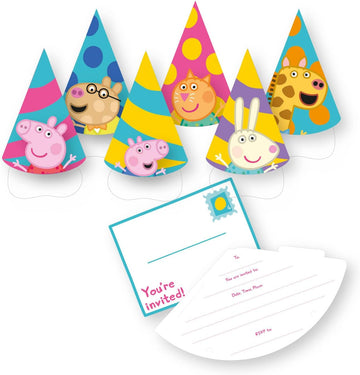 Amscan 9918347 – Peppa Pig Kindergeburtstags-Einladungen und Umschläge, 6 Stück