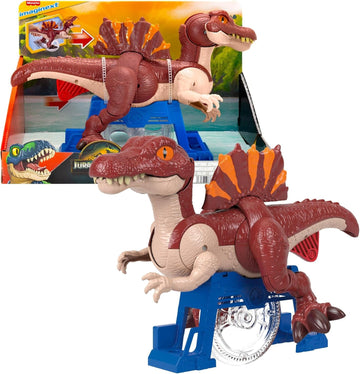 Fisher-Price Imaginext Jurassic World: Die Wiedergeburt Dinosaurier-Spielzeug, sprintende Spinosaurus-Figur, die nach vorne springen und zuschnappen kann, ca. 23 cm groß, JFR24