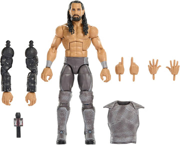 Mattel WWE Elite Collection Actionfigur und Zubehör, Premium Live-Event Seth Rollins-Set, Survivor Series mit Sam Roberts-Bauteilen, JHX75