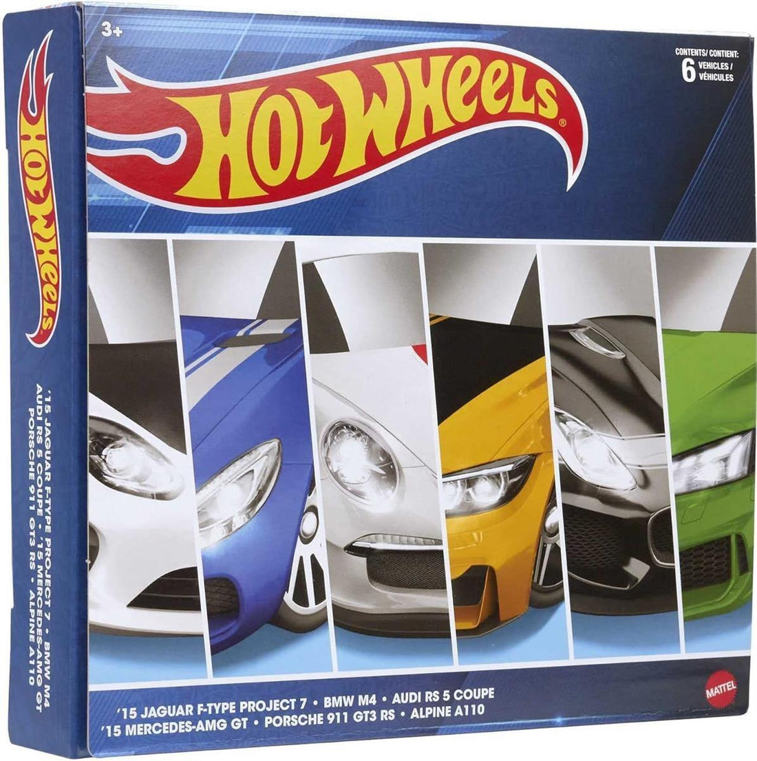 Hot Wheels HDH51 European Car Culture-Multipack mit 6 hochwertigen Spielzeugautos Maßstab 1:64 authentische Deko beliebte Modelle Autorennbahn Geschenk für Kinder ab 3 Jahren & Sammler