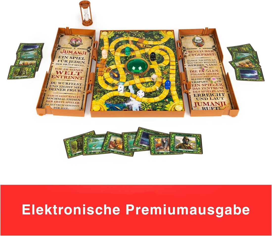 Spin Master Games - Jumanji - das actiongeladene Familienspiel, Deluxe-Version mit Spielcomputer inkl. Licht- und Soundeffekten; für 2–4 mutige Abenteurer ab 8 Jahren