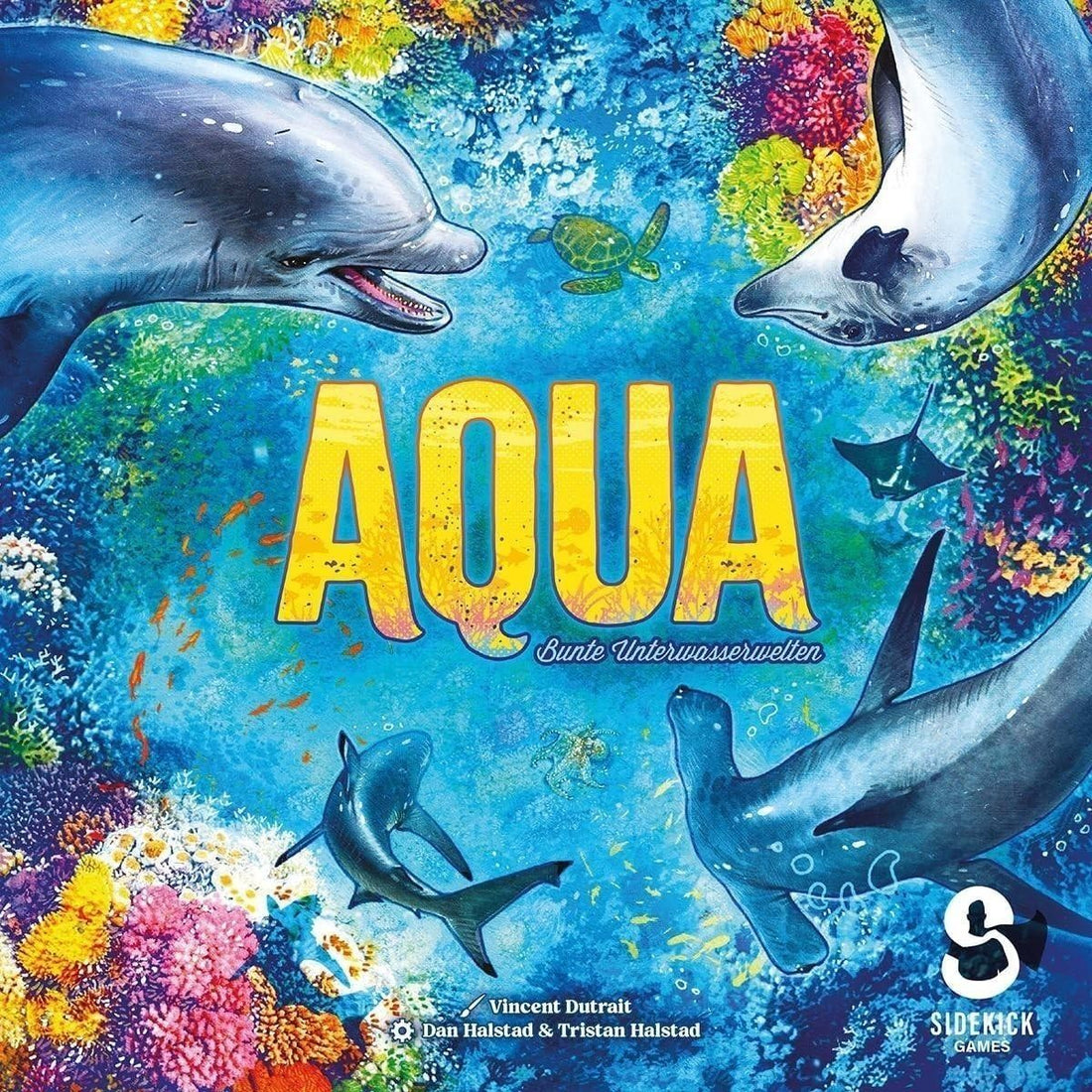 Sidekick Games, Aqua: Bunte Unterwasserwelten, Familienspiel, Legespiel, 1-4 Spieler, Ab 8+ Jahren, 30-45 Minuten, Deutsch