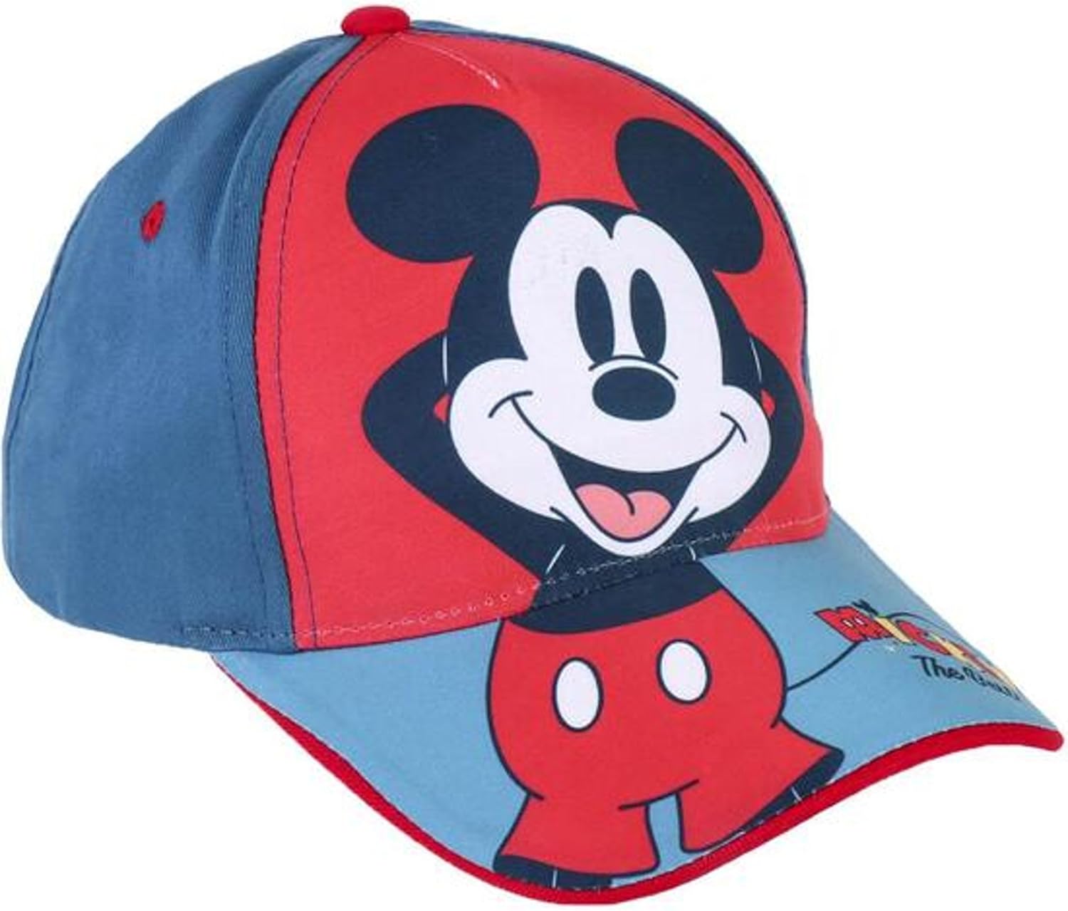 Cap für Kinder Mickey Mouse - Geeignet von 2 bis 8 Jahren - Aus Baumwolle und Polyester - Kinder Cap mit Verstellbarem Klettverschluss - Original Produkt in Spanien Designed