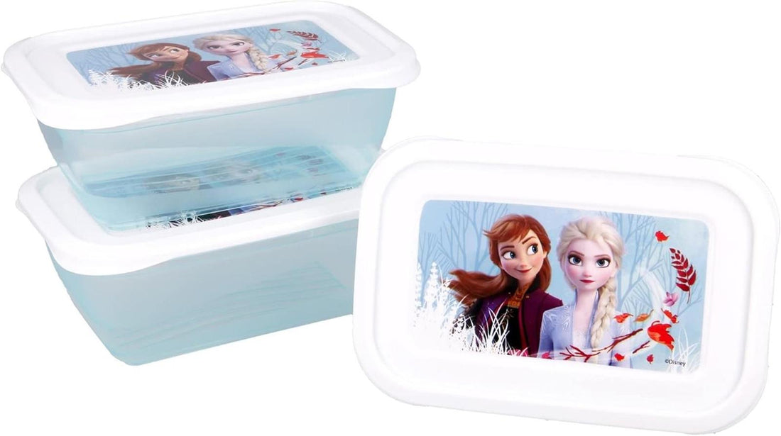 Lunchboxen mit 3 rechteckigen Ersatzteilen Frozen Blue Forest Kunststoff bunt