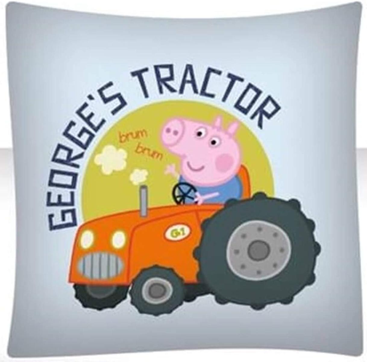 Bettwäsche, Peppa Pig Georges Traktor, wendbare Bettwäsche, Kissenbezug 40 x 60 cm + Bettbezug 100 x 135 cm, 100% Baumwolle