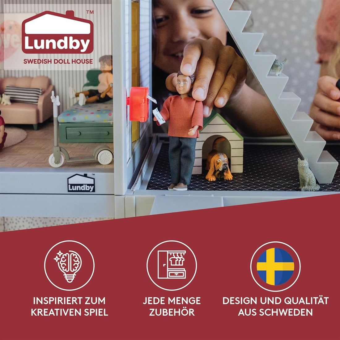 Lundby Puppenhaus Puppen für Familie Puppenfamilie Nikki Biegepuppen Zubehör Figuren Maßstab 1:18