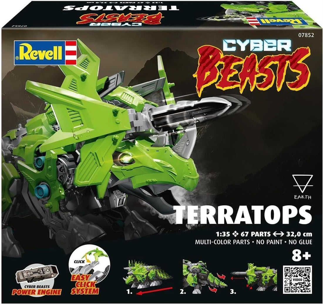 Revell Modellbau, CyberBeasts TerraTops, Bausatz, Maßstab 1:48, 80 Teile, Bastelset ab 10 Jahren, Detailgetreues Modell, Fantasiefigur, Authentische Nachbildung