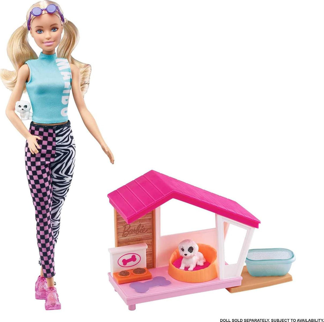 Barbie GRG78 - Mini-Spielset mit 2 Hündchen, Hundehaus und Zubehörteilen, Geschenk für Kinder von 3 bis 7 Jahren