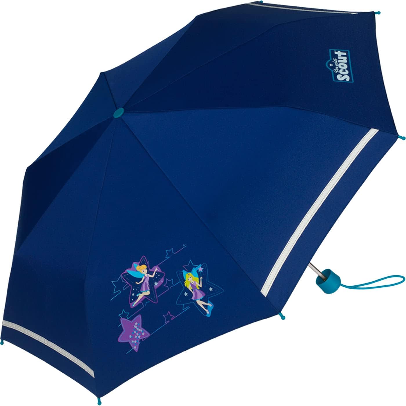 Scout Kinder-Taschenschirm mit reflektierenden Streifen Blue Star