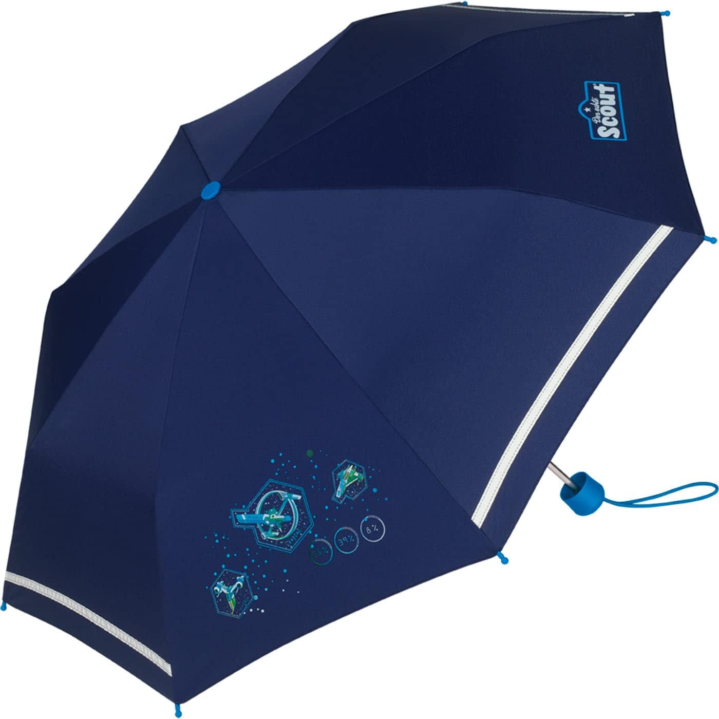 Scout Kinder-Taschenschirm mit reflektierenden Streifen Nebula