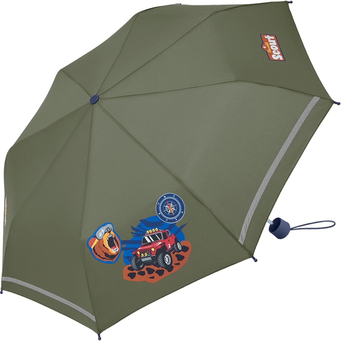 Scout Kinder-Taschenschirm mit reflektierenden Streifen Adventure