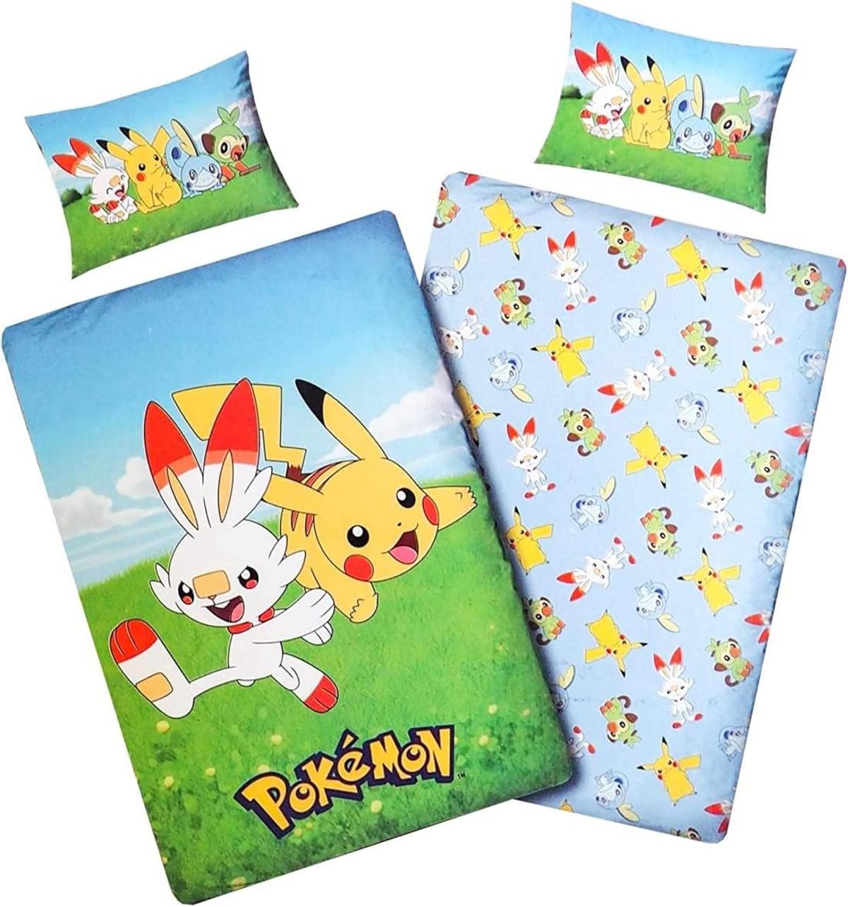 Halantex Pokemon Bett Set Baumwolle Bettbezug 140x200cm Und Kissenbezug 70x90cm Original