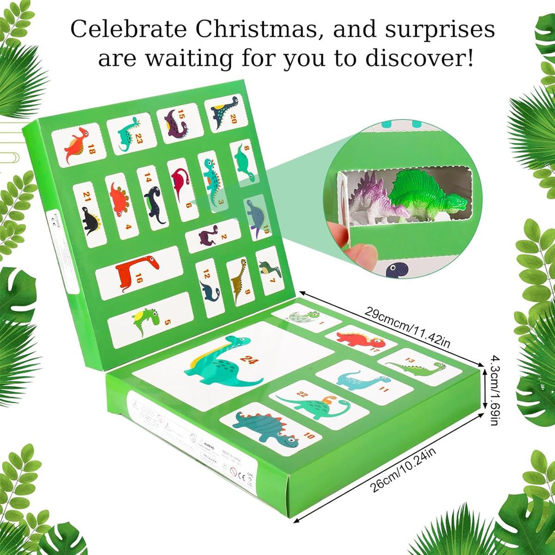 Adventskalender kinder,weihnachtskalender 2025, Dino Christmas weihnachtskalender für Kinder, Dinosauriertransporter, Dinosaurierauto, Minidinosaurier, für Kinder ab 4 Jahren