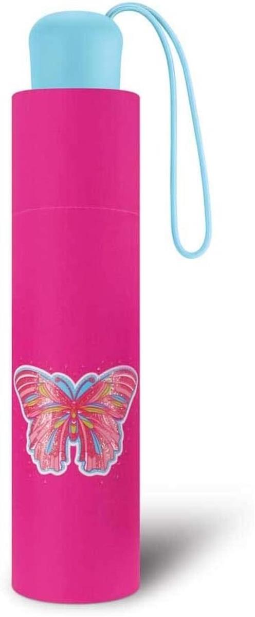 Scout Kinder Regenschirm Taschenschirm Schultaschenschirm mit großen Reflektionsflächen extra leicht Butterfly Schmetterling